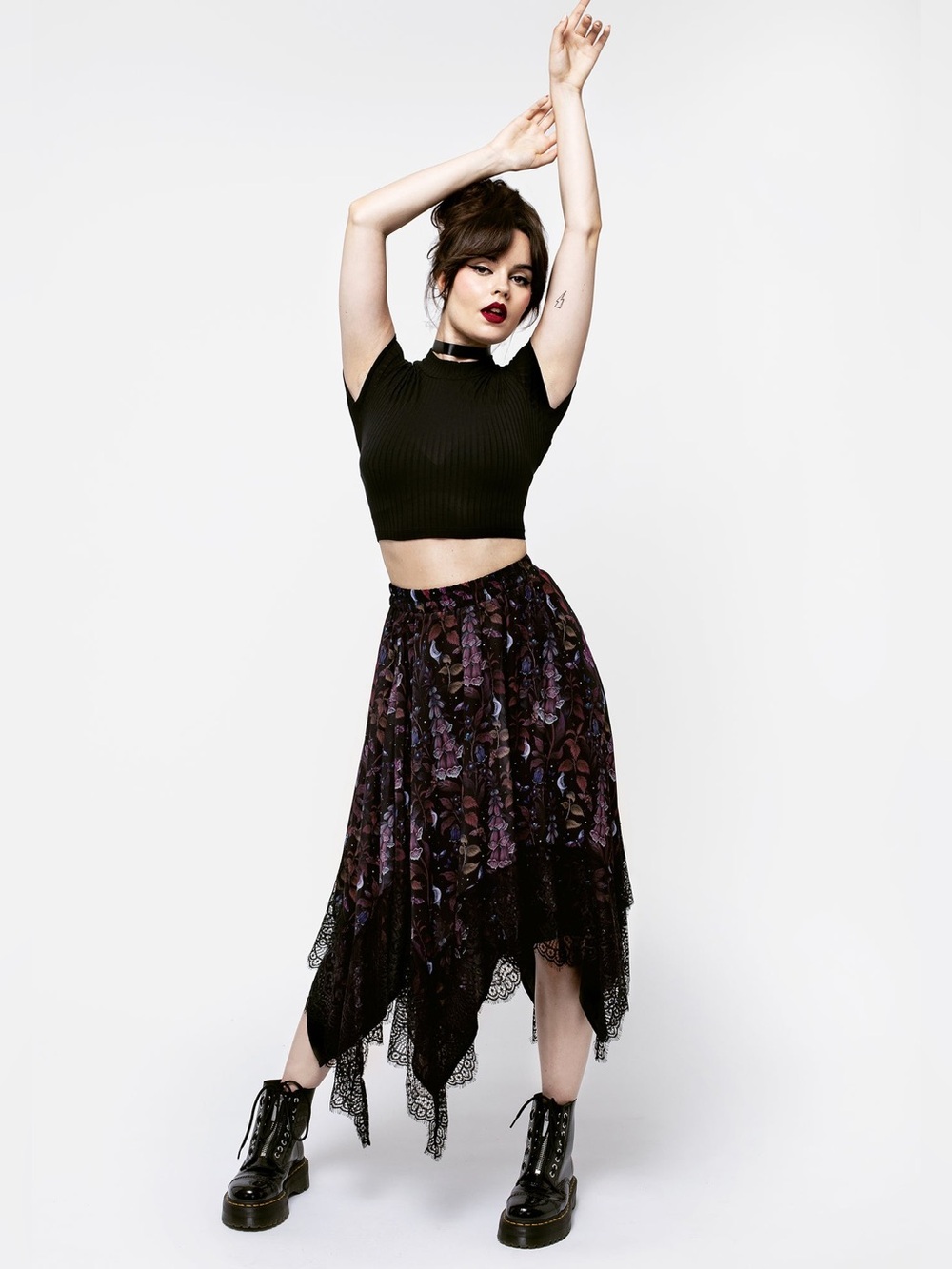 Disturbia Foxglove Chiffon Handkerchief Hem US 4 / UK 8